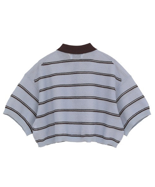 CLANE(クラネ)の「【CLANE/クラネ】SPONGY SHEER POLO KNIT TOPS/スポンジシアーポロニットトップス(ニット/セーター・レディース・ブルー/アイボリー/ネイビー・1)」の4枚目の写真