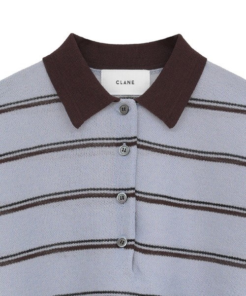 CLANE(クラネ)の「【CLANE/クラネ】SPONGY SHEER POLO KNIT TOPS/スポンジシアーポロニットトップス(ニット/セーター・レディース・ブルー/アイボリー/ネイビー・1)」の5枚目の写真