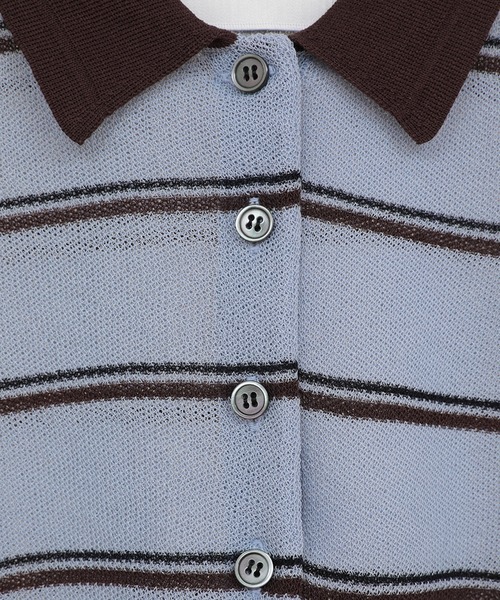 CLANE(クラネ)の「【CLANE/クラネ】SPONGY SHEER POLO KNIT TOPS/スポンジシアーポロニットトップス(ニット/セーター・レディース・ブルー/アイボリー/ネイビー・1)」の7枚目の写真