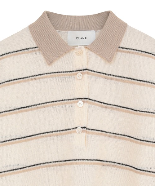 CLANE(クラネ)の「【CLANE/クラネ】SPONGY SHEER POLO KNIT TOPS/スポンジシアーポロニットトップス(ニット/セーター・レディース・ブルー/アイボリー/ネイビー・1)」の11枚目の写真