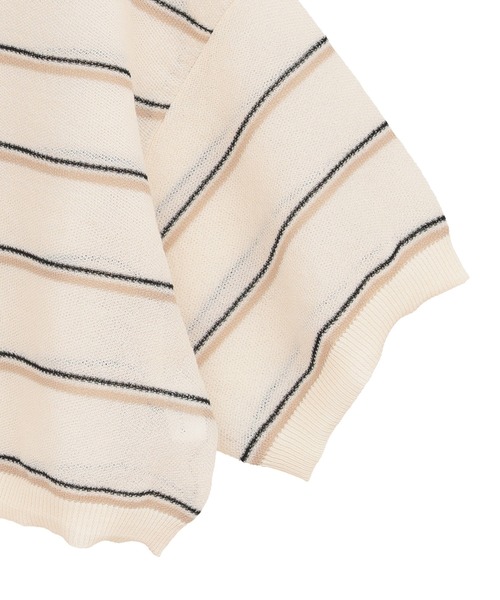 CLANE(クラネ)の「【CLANE/クラネ】SPONGY SHEER POLO KNIT TOPS/スポンジシアーポロニットトップス(ニット/セーター・レディース・ブルー/アイボリー/ネイビー・1)」の12枚目の写真