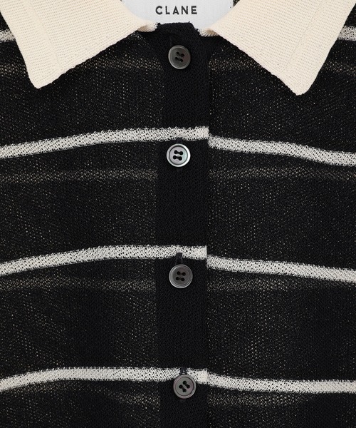 CLANE(クラネ)の「【CLANE/クラネ】SPONGY SHEER POLO KNIT TOPS/スポンジシアーポロニットトップス(ニット/セーター・レディース・ブルー/アイボリー/ネイビー・1)」の20枚目の写真