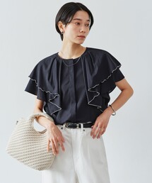 green label relaxing（グリーンレーベルリラクシング）の「Breeze Cool  ラッフル ブラウス マシンウォッシャブル 吸水速乾 通気性 UVカット（シャツ/ブラウス）」