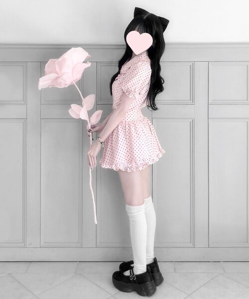 OLIVE des OLIVE(オリーブデオリーブ)の「【インフルエンサー企画】miko heart fluffy blouse(シャツ/ブラウス・レディース・オフホワイト/ピンク・FREE)」の7枚目の写真