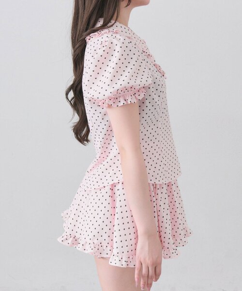 OLIVE des OLIVE(オリーブデオリーブ)の「【インフルエンサー企画】miko heart fluffy blouse(シャツ/ブラウス・レディース・オフホワイト/ピンク・FREE)」の16枚目の写真