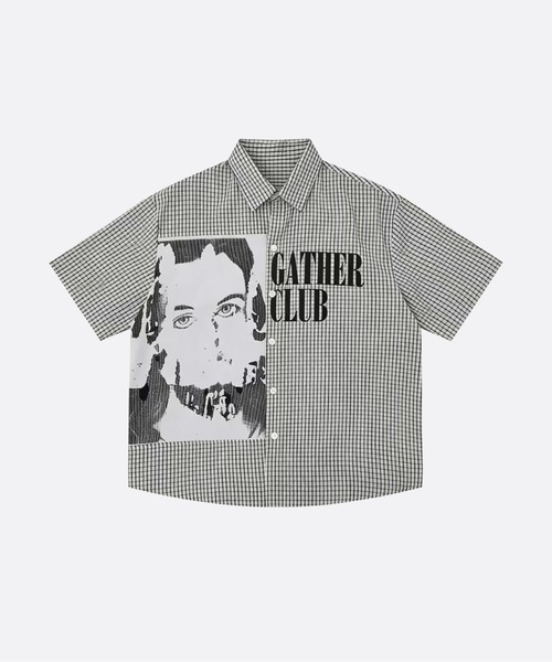 U:UME(ユーム)の「Face Print Check Shirt(シャツ/ブラウス・メンズ・ブラック/アイボリー・LARGE/MEDIUM/XX-LARGE/X-LARGE)」の2枚目の写真