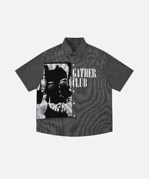 Face Print Check Shirt