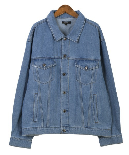 LUXSTYLE(ラグスタイル)の「ユーズド加工デニムジャケット(デニムジャケット・メンズ・ブルー/ブラック・M/XL/L)」の8枚目の写真