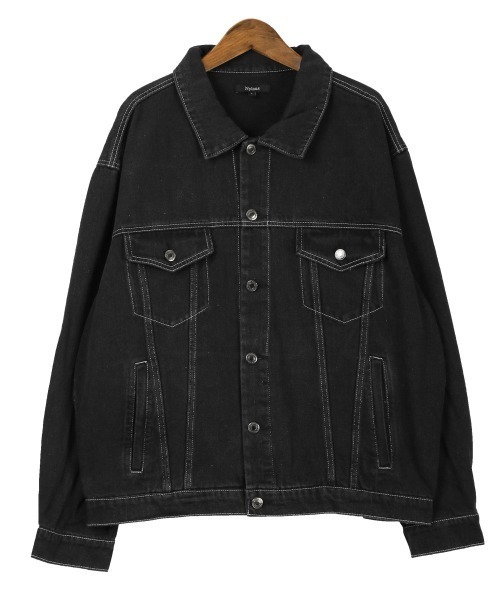 LUXSTYLE(ラグスタイル)の「ユーズド加工デニムジャケット(デニムジャケット・メンズ・ブルー/ブラック・M/XL/L)」の9枚目の写真
