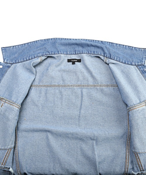 LUXSTYLE(ラグスタイル)の「ユーズド加工デニムジャケット(デニムジャケット・メンズ・ブルー/ブラック・M/XL/L)」の15枚目の写真