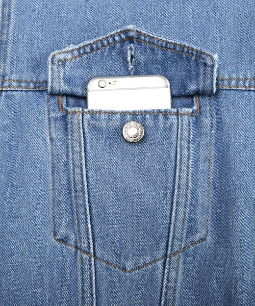 LUXSTYLE(ラグスタイル)の「ユーズド加工デニムジャケット(デニムジャケット・メンズ・ブルー/ブラック・M/XL/L)」の18枚目の写真