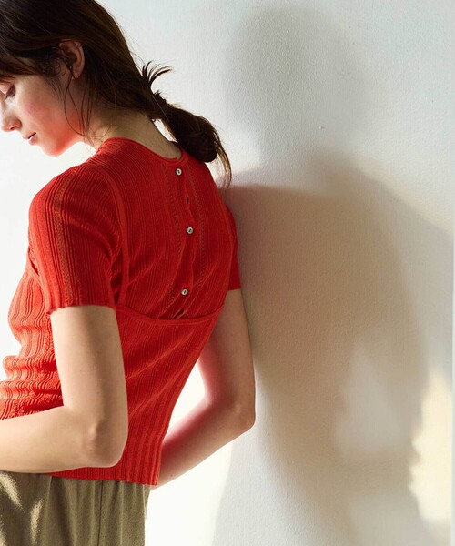 WALANCE(ワランス)の「WALANCE | ペーパーリブニット 2WAYニット WOMEN(ニット/セーター・レディース・レッド系その他/ブラック・F)」の1枚目の写真