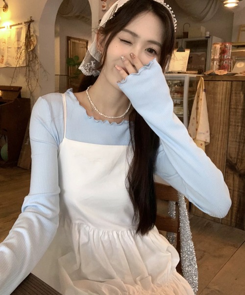 shopnikoniko(ショップニコニコ)の「ワンピース 夏 ロング丈 バックリボン ティアード キャミワンピース(ワンピース・レディース・ホワイト・フリー)」の2枚目の写真