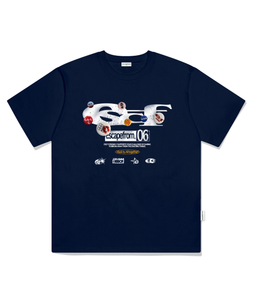 ESCAPEFROM(エスケープフロム)の「ピンボタン ESCF ロゴ コラージュプリント オーバーサイズ 半袖Tシャツ グレー(Tシャツ/カットソー・レディース・その他・MEDIUM/LARGE/SMALL)」の6枚目の写真