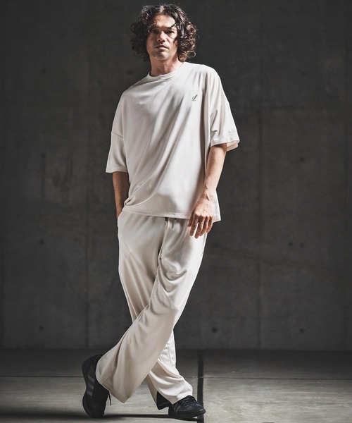 GLIMCLAP（グリムクラップ）の「mt10462- Sheer Waffle Fabric T-shirt トラックTシャツ(202-060-gls-cg)（Tシャツ/カットソー・メンズ・キナリ/パープル/ブラック・S/M/L）」の8枚目の写真