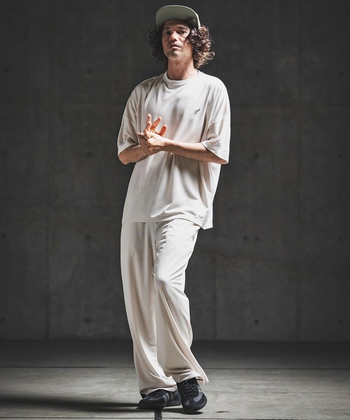 GLIMCLAP（グリムクラップ）の「mt10462- Sheer Waffle Fabric T-shirt トラックTシャツ(202-060-gls-cg)（Tシャツ/カットソー・メンズ・キナリ/パープル/ブラック・S/M/L）」の9枚目の写真