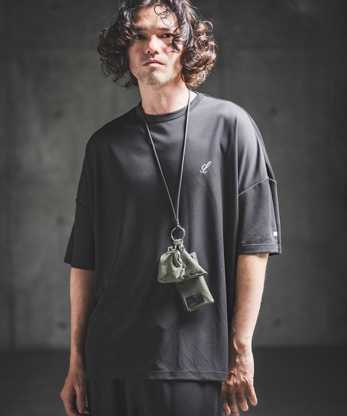 GLIMCLAP（グリムクラップ）の「mt10462- Sheer Waffle Fabric T-shirt トラックTシャツ(202-060-gls-cg)（Tシャツ/カットソー・メンズ・キナリ/パープル/ブラック・S/M/L）」の16枚目の写真