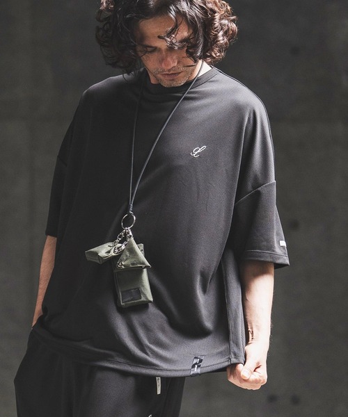 GLIMCLAP（グリムクラップ）の「mt10462- Sheer Waffle Fabric T-shirt トラックTシャツ(202-060-gls-cg)（Tシャツ/カットソー・メンズ・キナリ/パープル/ブラック・S/M/L）」の17枚目の写真