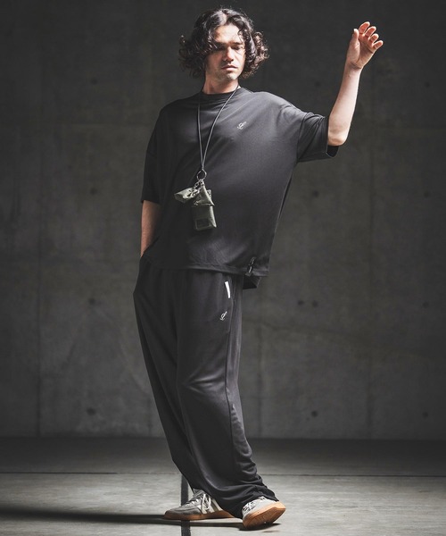 GLIMCLAP（グリムクラップ）の「mt10462- Sheer Waffle Fabric T-shirt トラックTシャツ(202-060-gls-cg)（Tシャツ/カットソー・メンズ・キナリ/パープル/ブラック・S/M/L）」の19枚目の写真