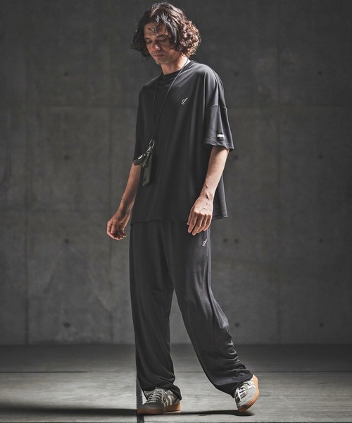 GLIMCLAP（グリムクラップ）の「mt10462- Sheer Waffle Fabric T-shirt トラックTシャツ(202-060-gls-cg)（Tシャツ/カットソー・メンズ・キナリ/パープル/ブラック・S/M/L）」の20枚目の写真