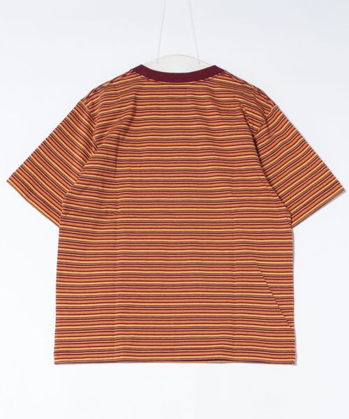 Lee(リー)の「Lee/リー ボーダーTシャツ(Tシャツ/カットソー・メンズ・パープル/オレンジ/チャコール・SMALL/MEDIUM/LARGE)」の4枚目の写真