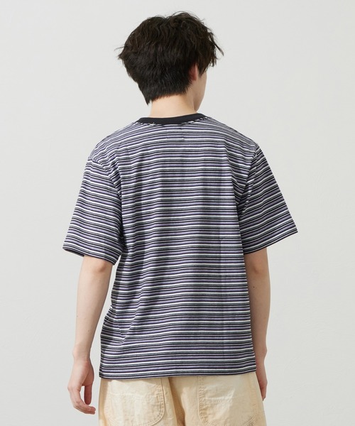Lee(リー)の「Lee/リー ボーダーTシャツ(Tシャツ/カットソー・メンズ・パープル/オレンジ/チャコール・SMALL/MEDIUM/LARGE)」の11枚目の写真