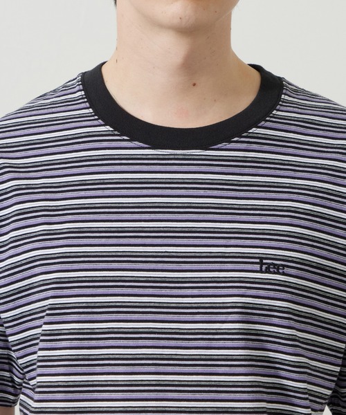 Lee(リー)の「Lee/リー ボーダーTシャツ(Tシャツ/カットソー・メンズ・パープル/オレンジ/チャコール・SMALL/MEDIUM/LARGE)」の13枚目の写真