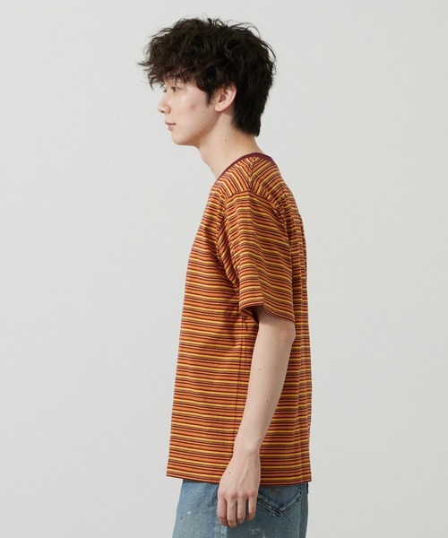 Lee(リー)の「Lee/リー ボーダーTシャツ(Tシャツ/カットソー・メンズ・パープル/オレンジ/チャコール・SMALL/MEDIUM/LARGE)」の16枚目の写真