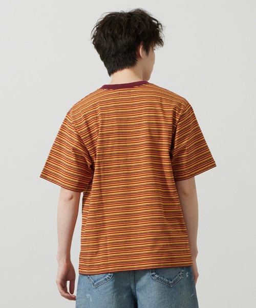 Lee(リー)の「Lee/リー ボーダーTシャツ(Tシャツ/カットソー・メンズ・パープル/オレンジ/チャコール・SMALL/MEDIUM/LARGE)」の18枚目の写真