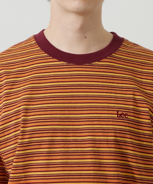Lee(リー)の「Lee/リー ボーダーTシャツ(Tシャツ/カットソー・メンズ・パープル/オレンジ/チャコール・SMALL/MEDIUM/LARGE)」の19枚目の写真