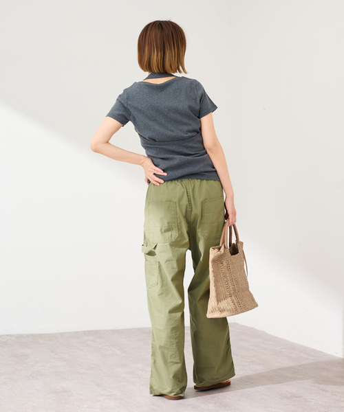 FRAMeWORK（フレームワーク）の「A POINT 別注TAMPICO PM UNI トート（かごバッグ・レディース・ネイビー/アイボリー・FREE）」の4枚目の写真