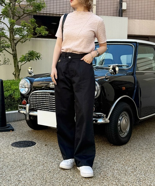 DOUBLE NAME（ダブルネーム）の「前後2WAY配色メロートップス（Tシャツ/カットソー・レディース・オフホワイト/ブラック/ピンク・FREE）」の14枚目の写真