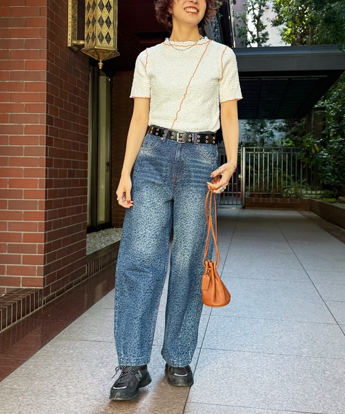 DOUBLE NAME（ダブルネーム）の「前後2WAY配色メロートップス（Tシャツ/カットソー・レディース・オフホワイト/ブラック/ピンク・FREE）」の21枚目の写真