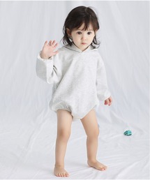 enhenn（エンヘン）の「enhennbaby ベビー フード付き 長袖ロンパース ユニセックス（つなぎ/オールインワン）」