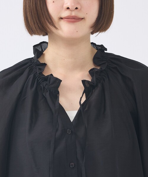 abahouse mavie(アバハウスマヴィ)の「【羽織にもなる】フリルカラーブラウス(シャツ/ブラウス・レディース・ベージュ/ホワイト/ブラック/サックスブルー・フリー)」の20枚目の写真