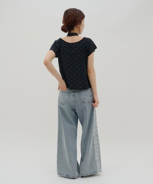 DISCOAT(ディスコート)の「【umm.】チョーカー付きドットラグランプルオーバー(Tシャツ/カットソー・レディース・アイボリー/オフホワイト/サックスブルー/ブラック/グレー・FREE)」の20枚目の写真