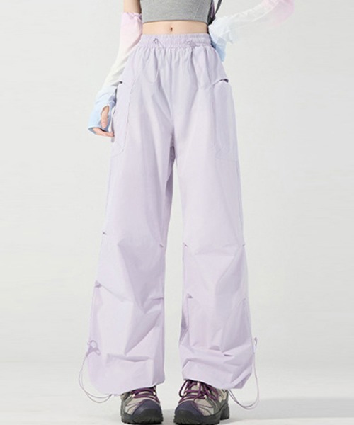 ONEP STAR(ワンピスター)の「裾ドロスト風ワイドパンツ(その他パンツ・レディース・ベージュ/ライトパープル/ピンク/ライトグリーン/ブラック/ライトブルー・X-LARGE/LARGE/MEDIUM)」の5枚目の写真