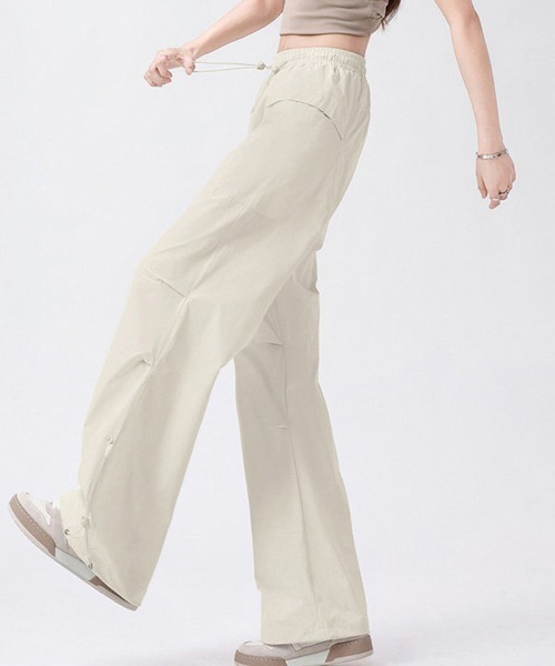 ONEP STAR(ワンピスター)の「裾ドロスト風ワイドパンツ(その他パンツ・レディース・ベージュ/ライトパープル/ピンク/ライトグリーン/ブラック/ライトブルー・X-LARGE/LARGE/MEDIUM)」の8枚目の写真