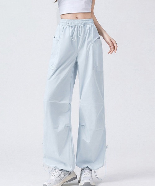 ONEP STAR(ワンピスター)の「裾ドロスト風ワイドパンツ(その他パンツ・レディース・ベージュ/ライトパープル/ピンク/ライトグリーン/ブラック/ライトブルー・X-LARGE/LARGE/MEDIUM)」の16枚目の写真
