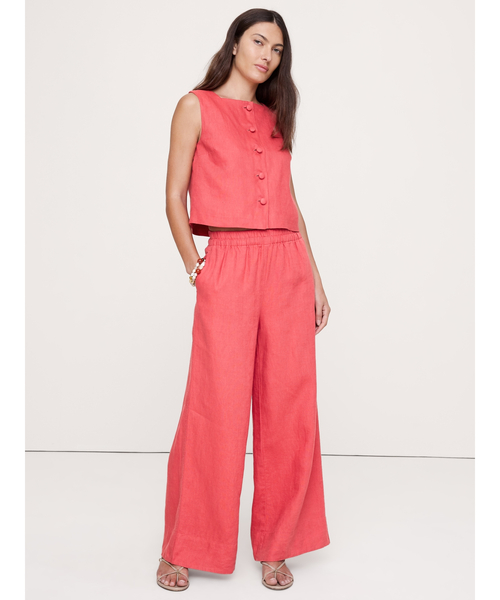 Banana Republic(バナナリパブリック)の「リネン ボタンフロント タンクトップ(シャツ/ブラウス・レディース・ホワイト/コーラルピンク/ブラック・XS/S/M/L)」の12枚目の写真