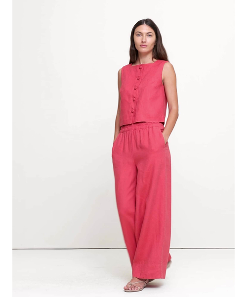 Banana Republic(バナナリパブリック)の「リネン ボタンフロント タンクトップ(シャツ/ブラウス・レディース・ホワイト/コーラルピンク/ブラック・XS/S/M/L)」の5枚目の写真