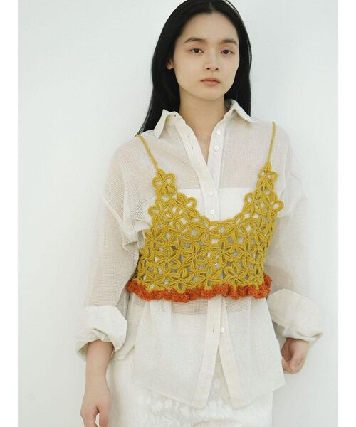 FIKA.(フィーカ)の「Flower crochet bustier(その他トップス・レディース・ブラック/イエロー系その他4/カーキ・MEDIUM)」の7枚目の写真