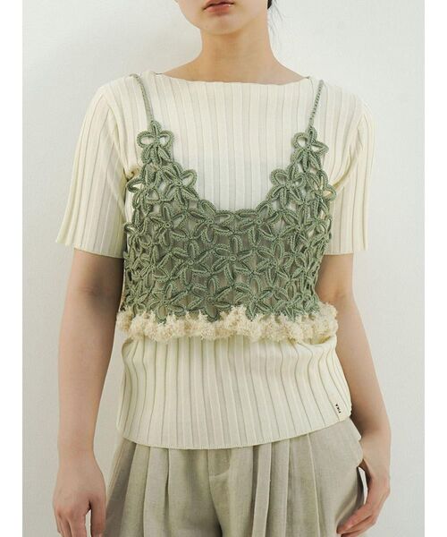 FIKA.(フィーカ)の「Flower crochet bustier(その他トップス・レディース・ブラック/イエロー系その他4/カーキ・MEDIUM)」の11枚目の写真