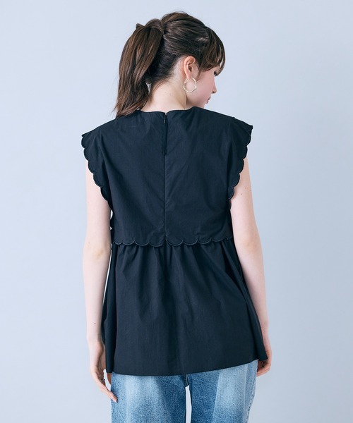 Audie a Muses(オーディアミューズ)の「ダブルスカラップ刺繍ノースリーブブラウス(シャツ/ブラウス・レディース・ブラック/オフホワイト/ピンク・38/42/40)」の17枚目の写真