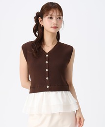 2026春夏新作 シアーペプラムフレンチニット