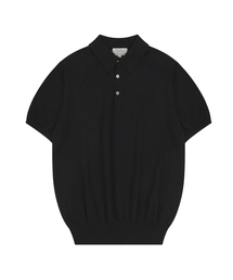 BELLIEF（ベリーフ）の「Essential Boucle Cotton Short-Sleeve Polo Knit (Black)（ニット/セーター）」