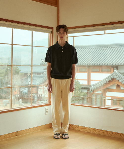 BELLIEF(ベリーフ)の「Essential Boucle Cotton Short-Sleeve Polo Knit (Black)(ニット/セーター・メンズ・その他・MEDIUM/LARGE/X-LARGE)」の2枚目の写真