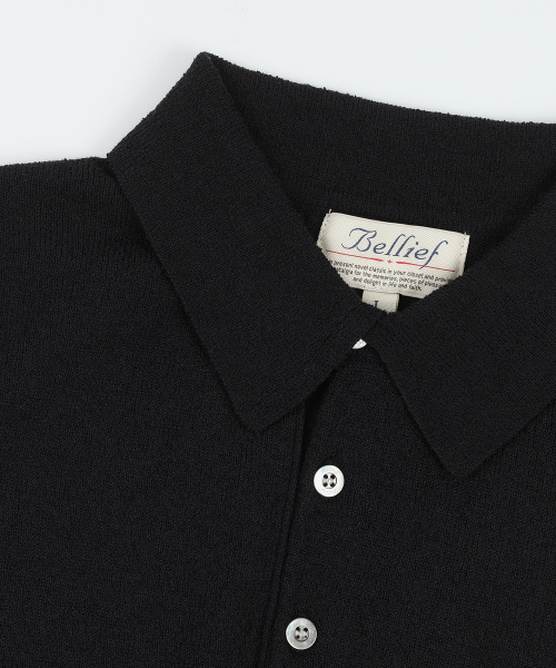 BELLIEF(ベリーフ)の「Essential Boucle Cotton Short-Sleeve Polo Knit (Black)(ニット/セーター・メンズ・その他・MEDIUM/LARGE/X-LARGE)」の3枚目の写真