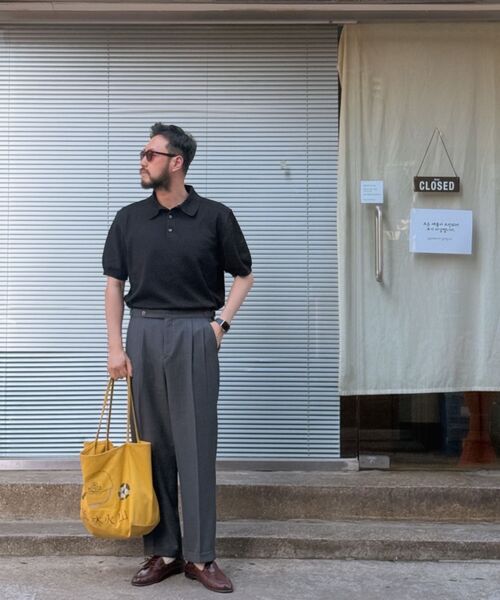 BELLIEF(ベリーフ)の「Essential Boucle Cotton Short-Sleeve Polo Knit (Black)(ニット/セーター・メンズ・その他・MEDIUM/LARGE/X-LARGE)」の7枚目の写真