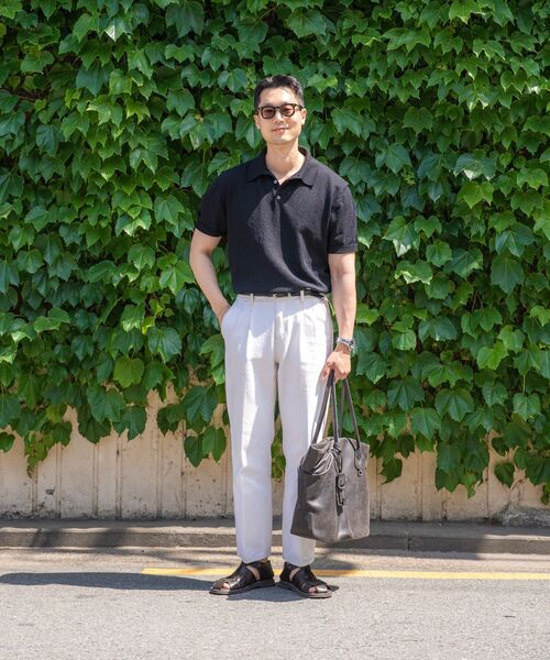 BELLIEF(ベリーフ)の「Essential Boucle Cotton Short-Sleeve Polo Knit (Black)(ニット/セーター・メンズ・その他・MEDIUM/LARGE/X-LARGE)」の8枚目の写真